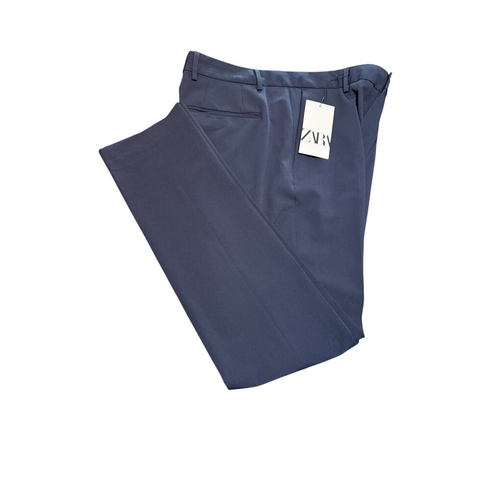 ZARA Slim Fit Dress Slacks Navy Men’s 30 NWT 33" Inseam